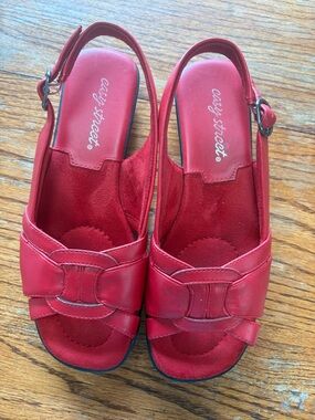 easy street Red Slingback Sandals Size 6.5 Shoes